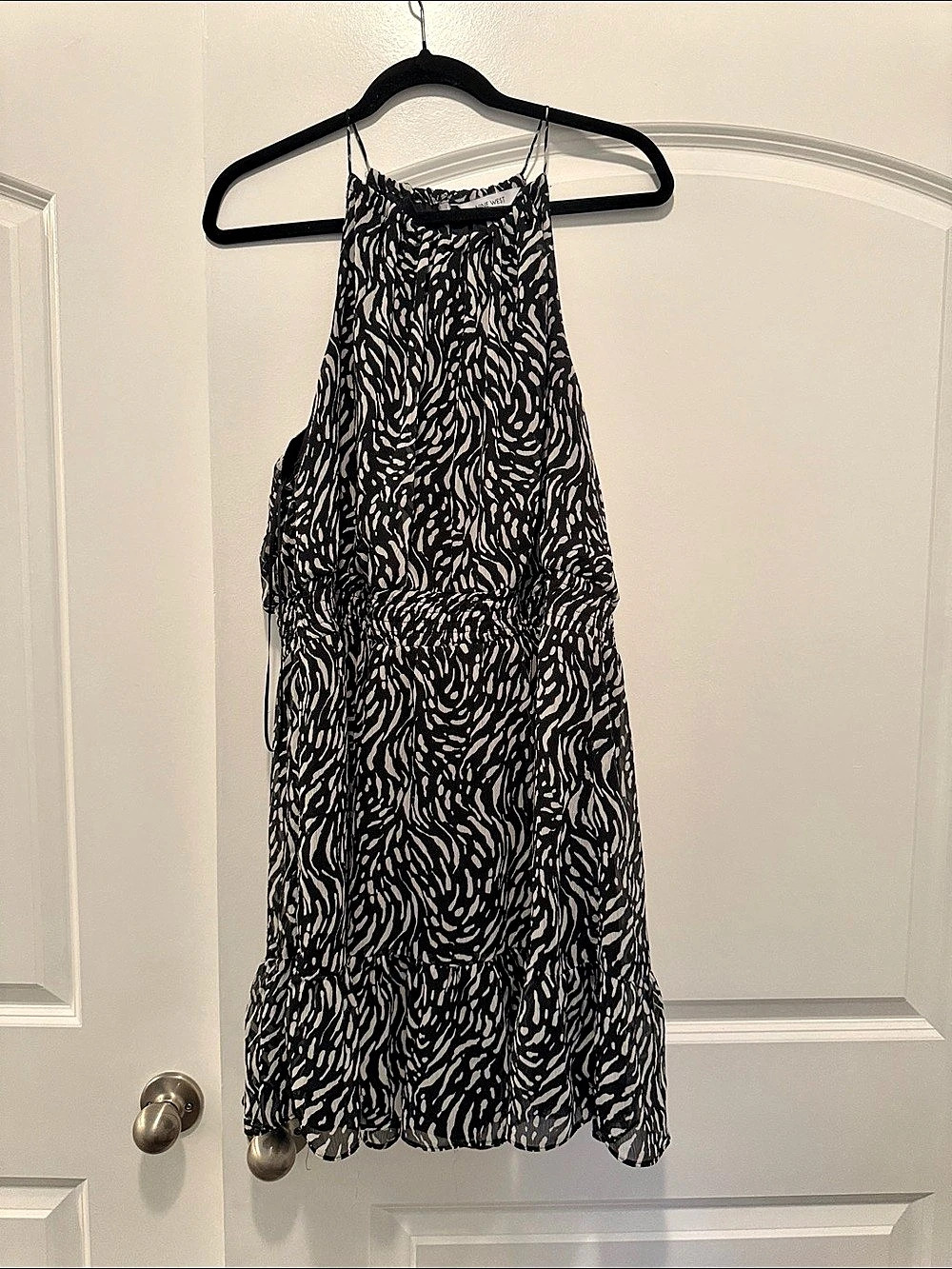 Nine West Animal Print Maxi Dress in Black & White Size XXL